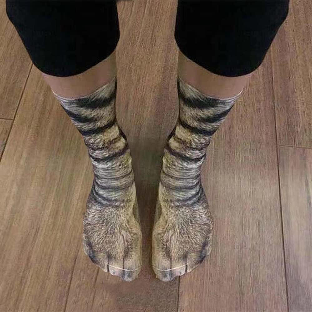 Mens Boys Novelty Funny Crazy Graphic Photo 3D Print Casual Long Crew Tube Socks