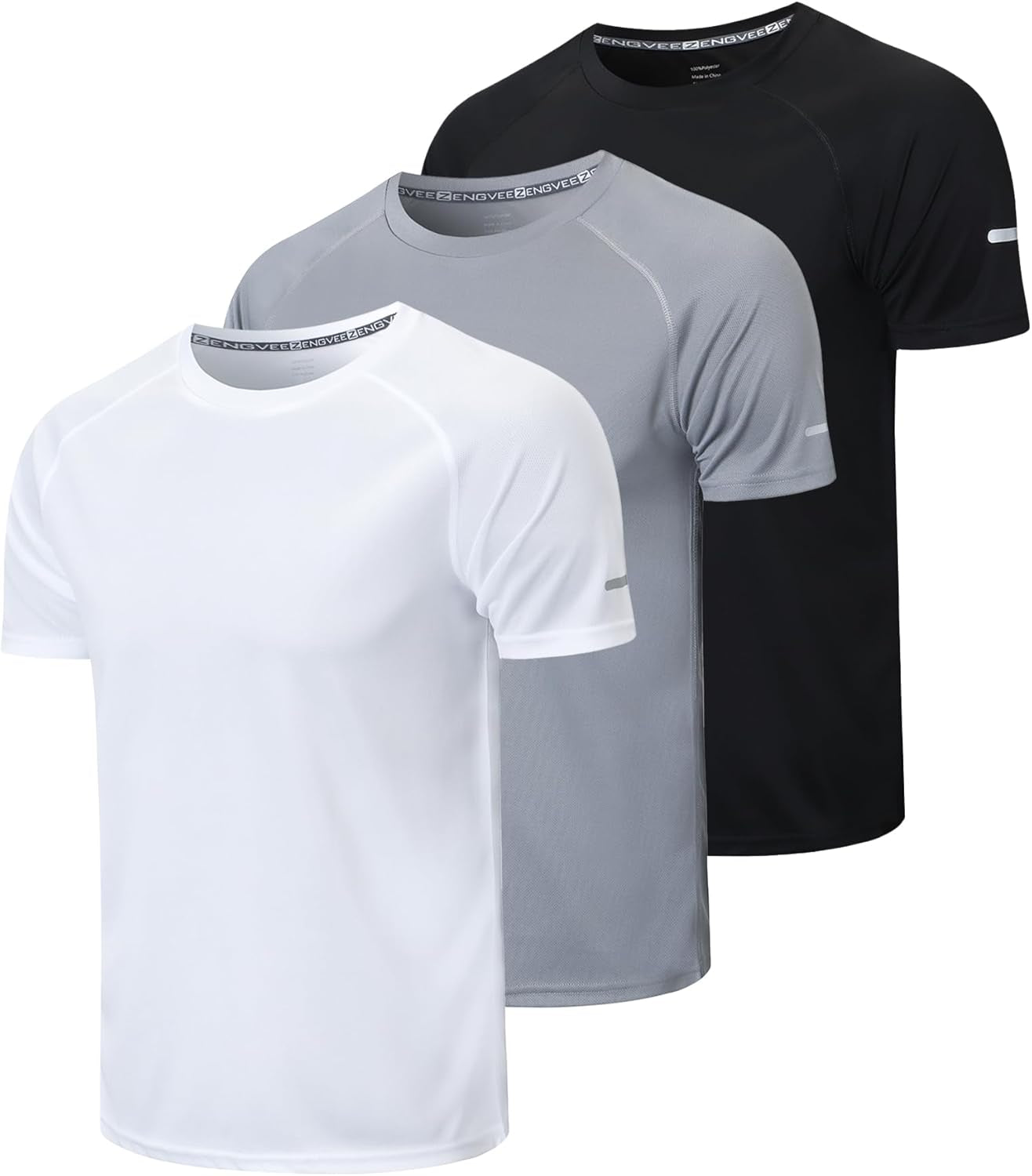 Men'S 1/3 Pack Workout Shirts Quick Dry Moisture Wicking Short Sleeve Mesh Athletic T-Shirts