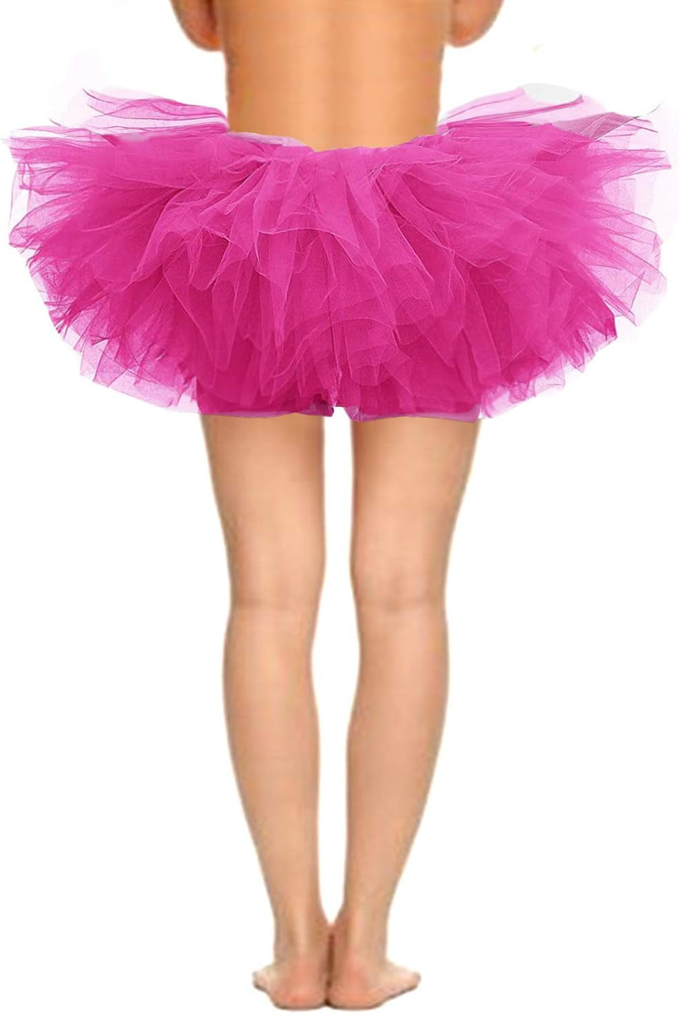 Women'S Classic 6 Layered Puffy Mini Tulle Tutu Bubble Halloween Tutu Skirt Rose Red Fuchsia Small