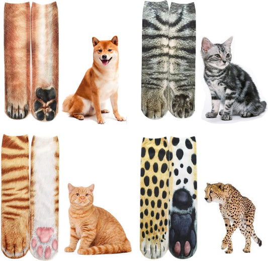Mens Boys Novelty Funny Crazy Graphic Photo 3D Print Casual Long Crew Tube Socks