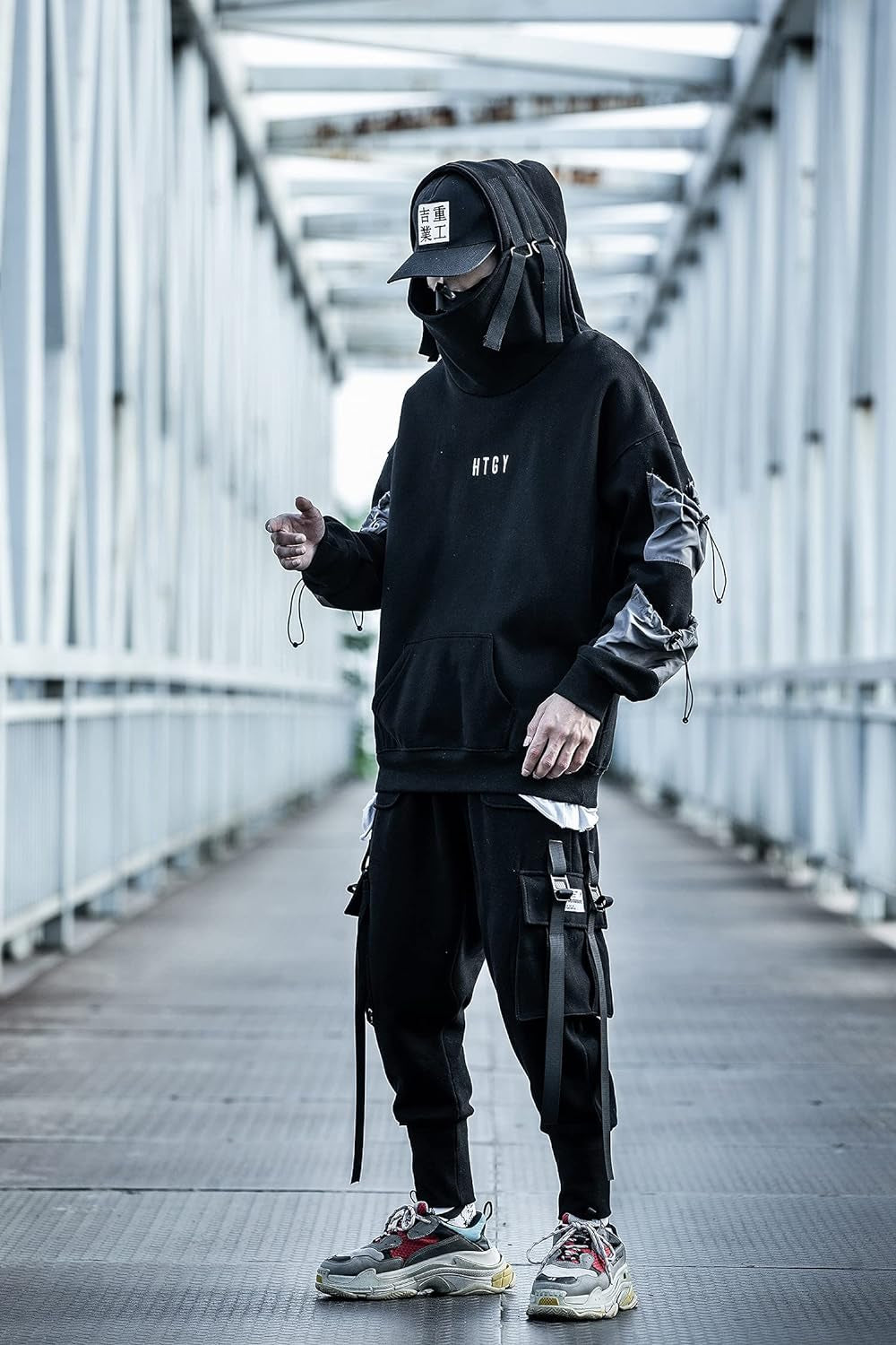 Japanese Streetwear Men'S Techwear Hoodie