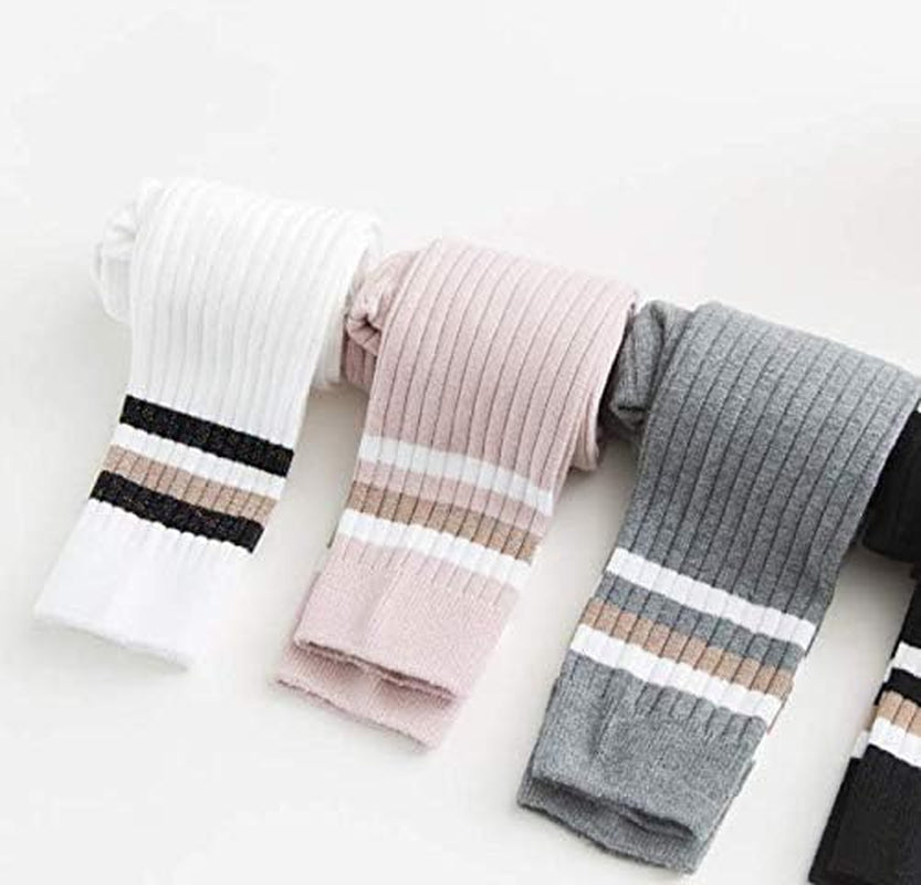 Little Baby Girls Ankle Length Knit Footless Tights Cable Knit Leggings