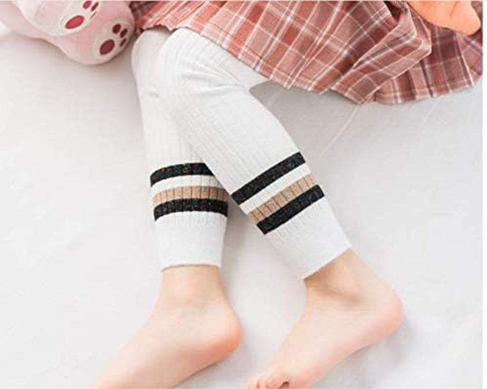 Little Baby Girls Ankle Length Knit Footless Tights Cable Knit Leggings