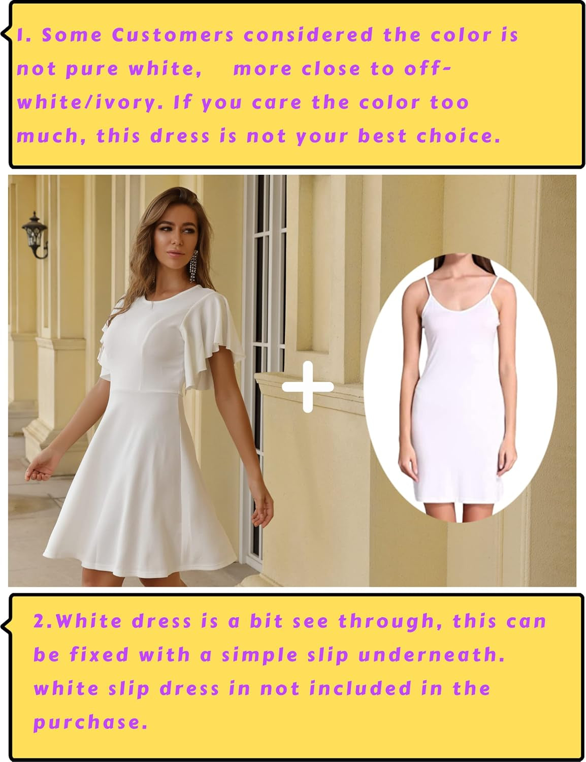 Women'S Flutter Sleeve Cute Fit and Flare Flowy Casual Summer Dress Cocktail Party Wedding Guest