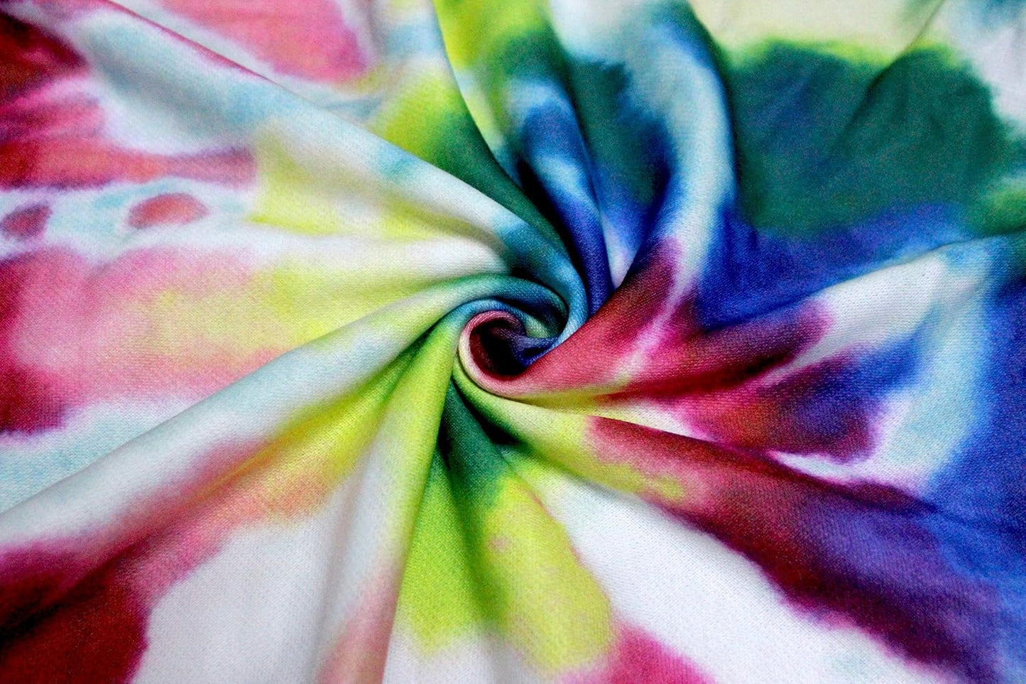 Womens Tie Dye Hoodie V Neck Long Sleeve Loose Pullover Casual Drawstring Hooded Sweatshirts Tops Red