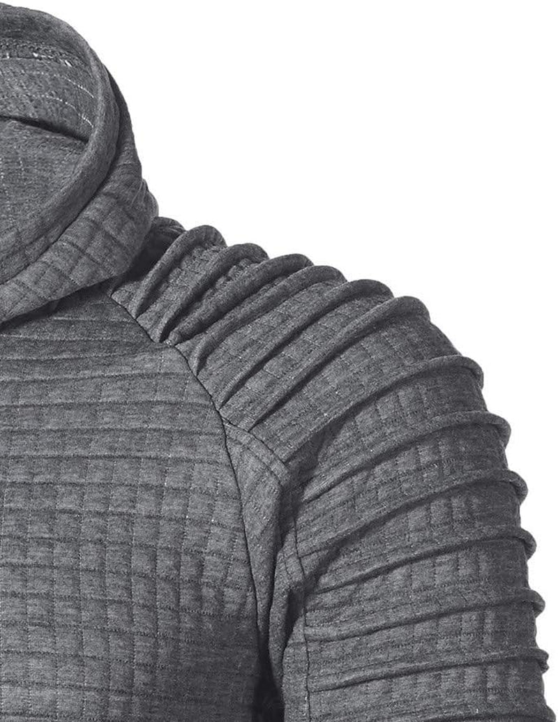 Plus Size Men Hoodie Hoody Sweatshirt Long Sleeve Pullover Winter Top (Dark Gray,L)