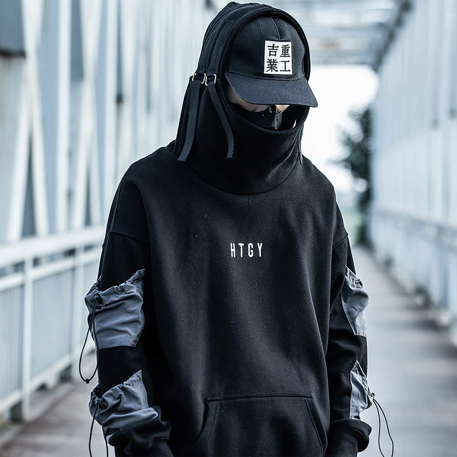 Japanese Streetwear Men'S Techwear Hoodie