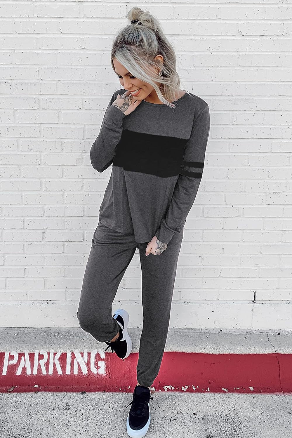 Womens 2 Piece Sets 2025 Long Sleeve Tops High Waisted Sweatpants Lounge Set Fall Fashion Travel Outfits