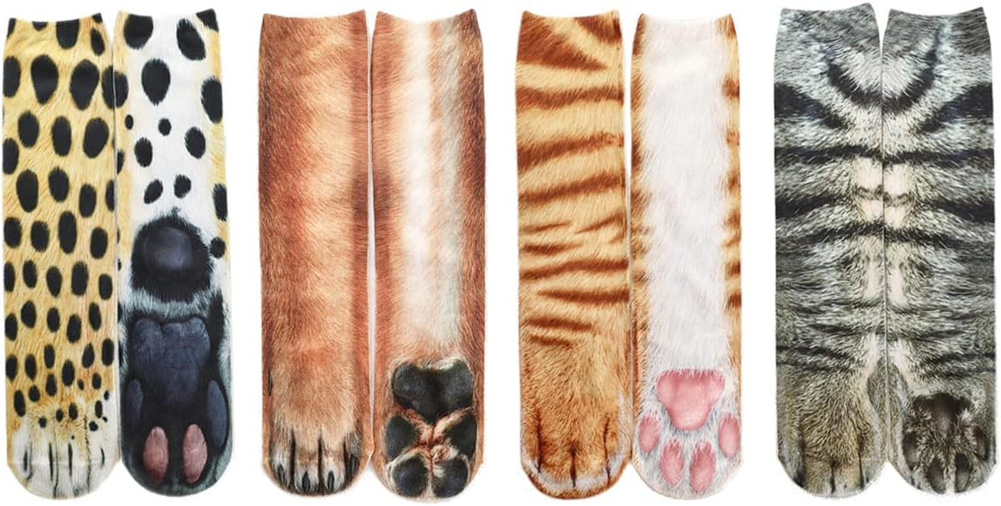 Mens Boys Novelty Funny Crazy Graphic Photo 3D Print Casual Long Crew Tube Socks