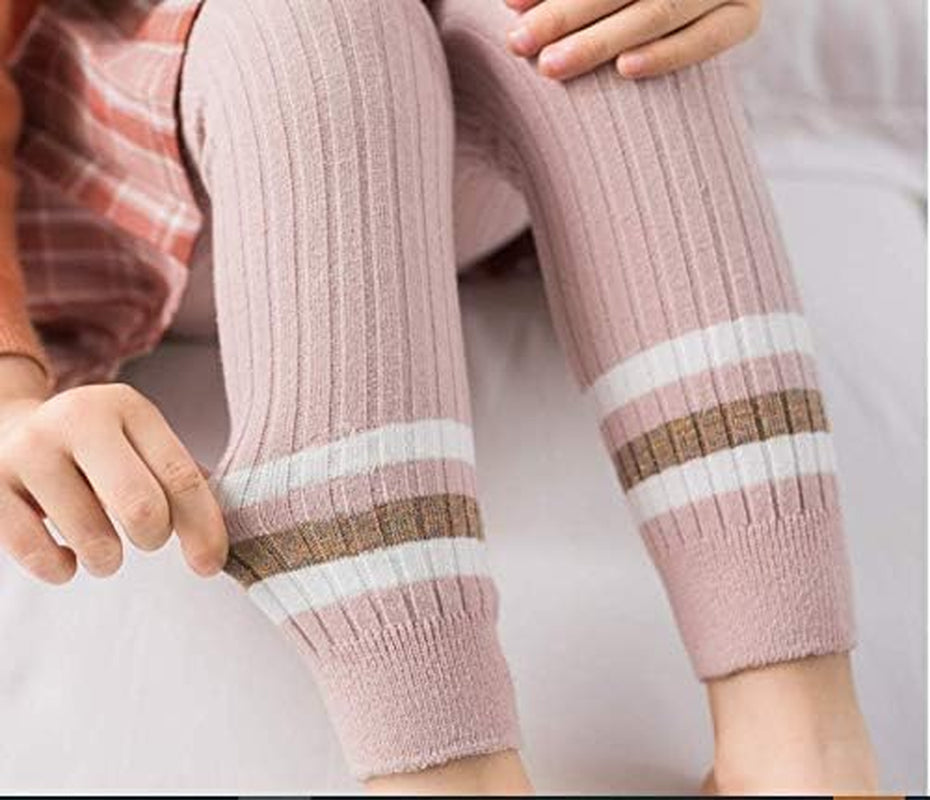 Little Baby Girls Ankle Length Knit Footless Tights Cable Knit Leggings