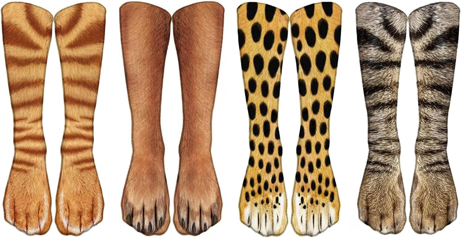 Mens Boys Novelty Funny Crazy Graphic Photo 3D Print Casual Long Crew Tube Socks