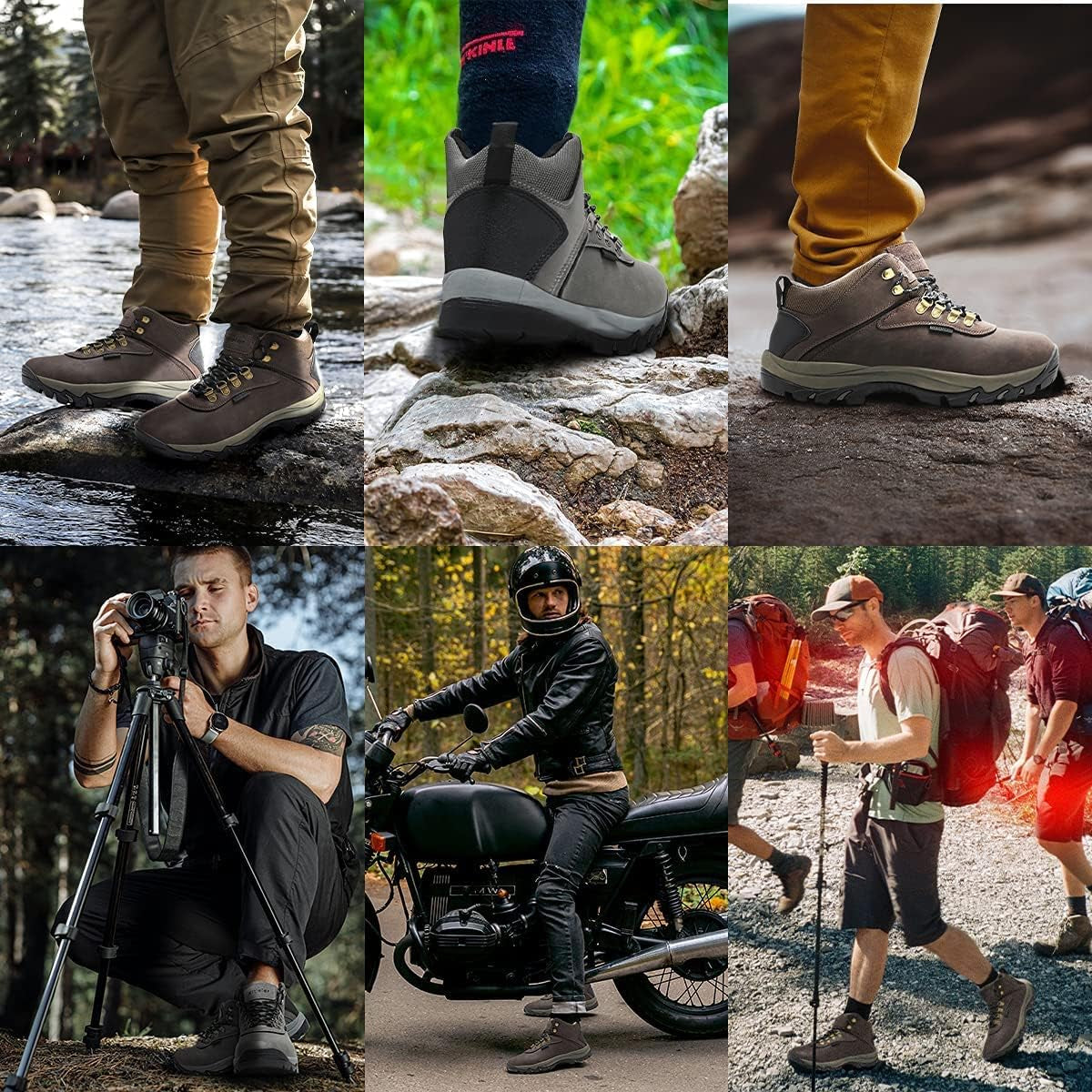 Mens Waterproof Hiking Boots Lightweight Outdoor Work Boots Hiking Shoes