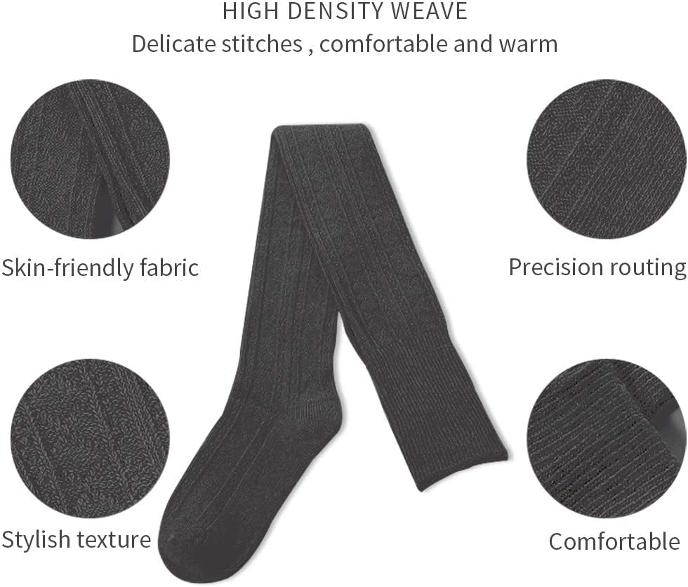 Women Thigh High Socks Extra Long Cotton Knit Warm Winter over the Knee Long Boot Stockings Black (2 Pairs (1 Black+1 Dgrey))…