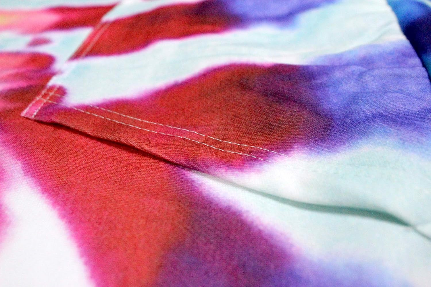 Womens Tie Dye Hoodie V Neck Long Sleeve Loose Pullover Casual Drawstring Hooded Sweatshirts Tops Red