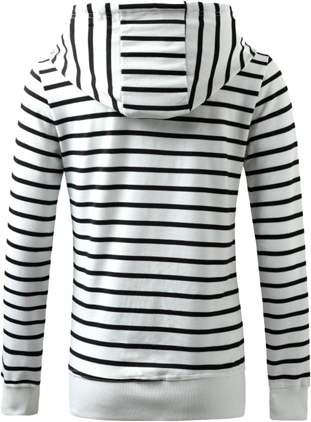 Womens Fashion Long Sleeve Stripe Hooded Tops Sweatshirts,2​021 Fall Casual Drawstring Hoodies Jackets Outwear Sweaters Back to School Turtleneck Sweater for Women Pro-Motion White