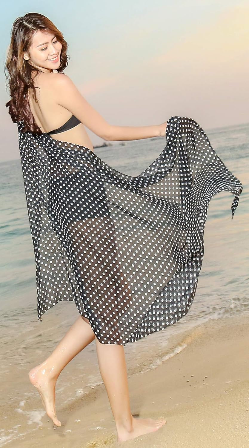 Women'S Swimsuit Cover up Sarong Chiffon Beach Bikini Pareo Wrap