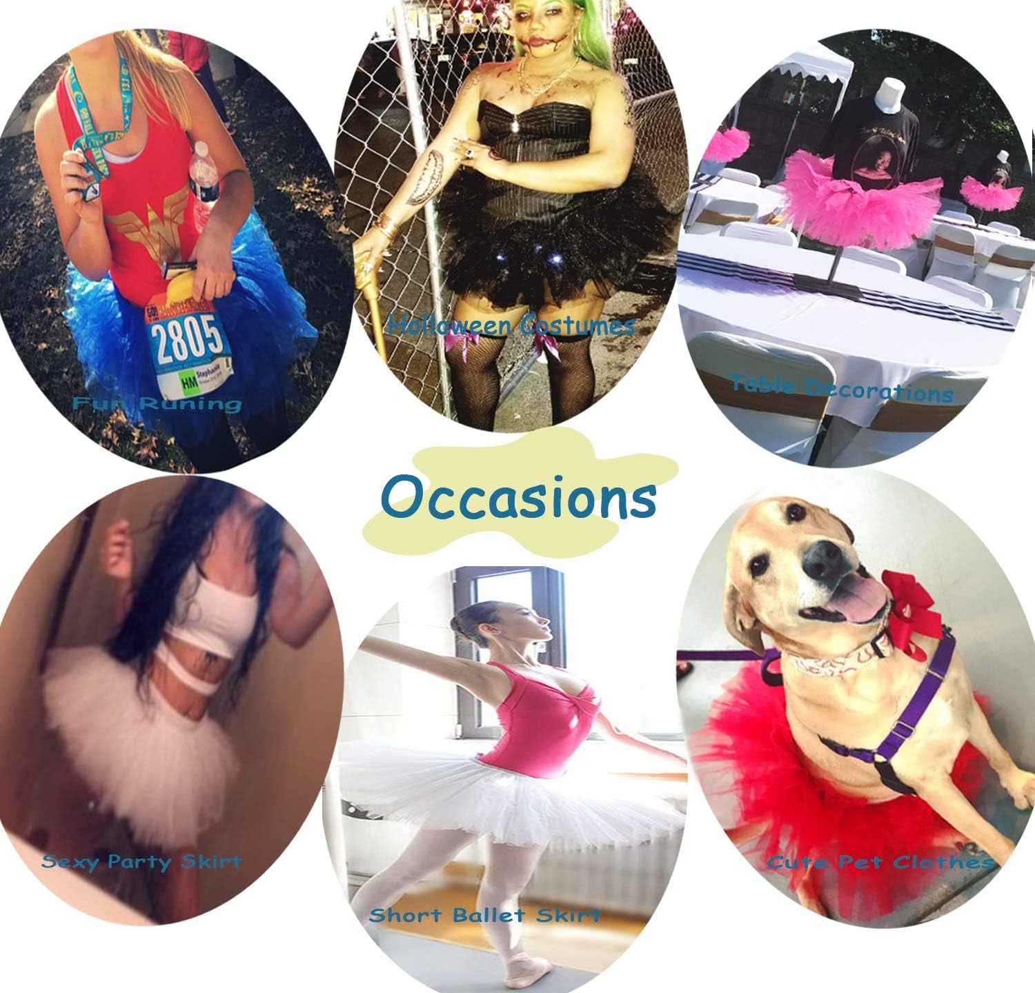 Women'S Classic 6 Layered Puffy Mini Tulle Tutu Bubble Halloween Tutu Skirt Rose Red Fuchsia Small